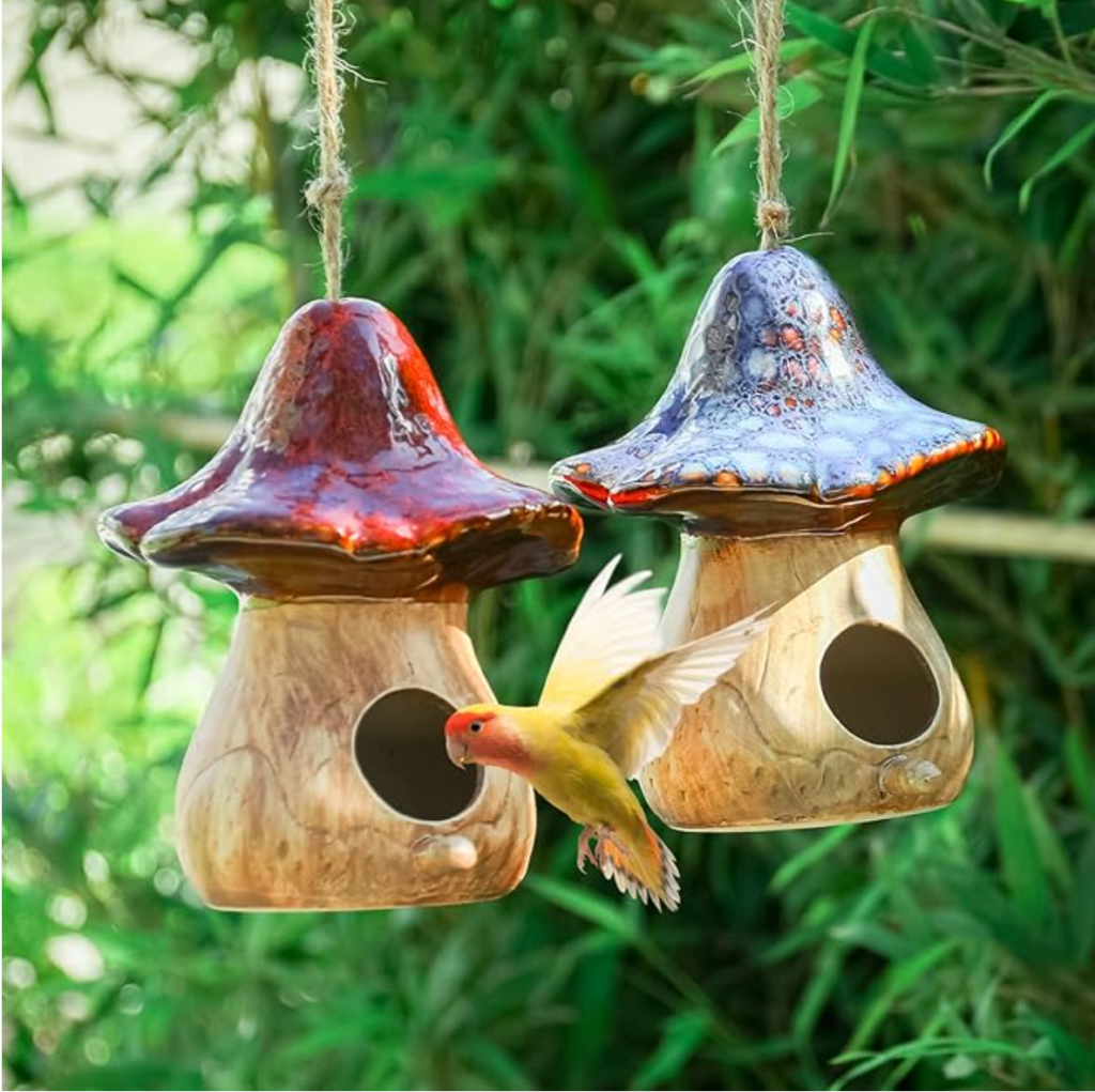 mushroom birdhouse