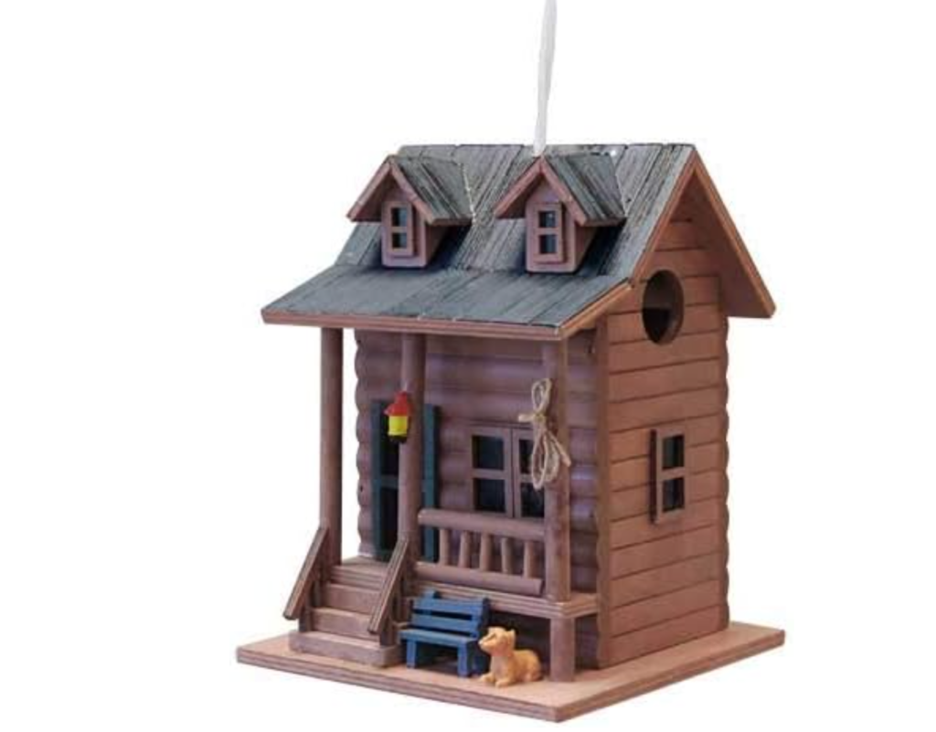 rustic log bird house