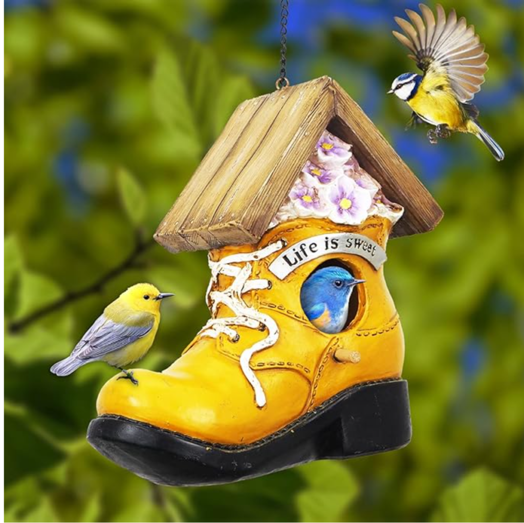 shoe birdhouse